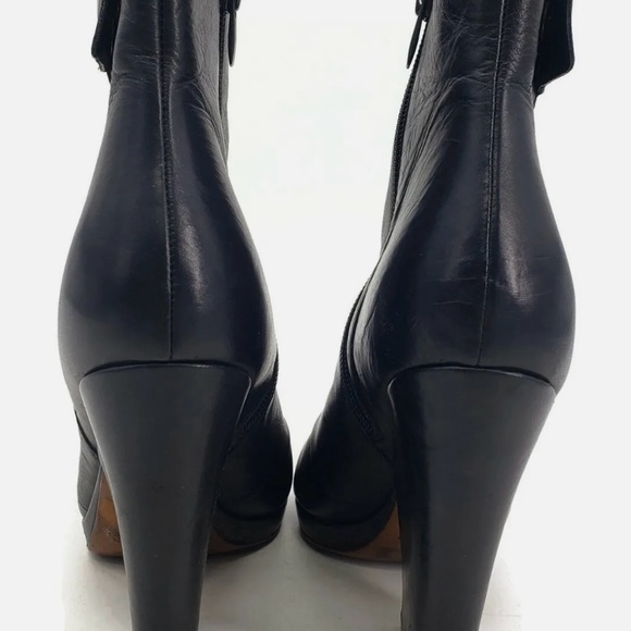 Vince Luisa Ankle Boots Black Leather - Picture 4 of 6